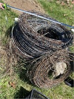 Large lot of barbed wire.