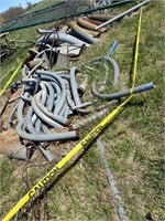 Large lot of metal pipe, post and pieces. 3 inch,