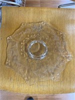Vintage Etched Glass Cake Plate