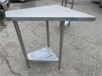 CUSTOM CORNER TABLE  ALL STAINLESS STEEL