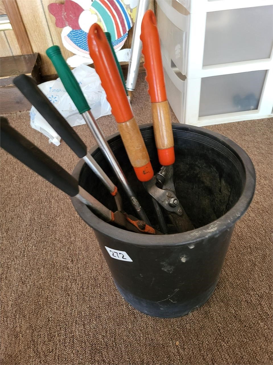 Bucket with Gardening Clippers