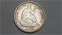 1872 Seated Liberty Half Dime Uncirculated