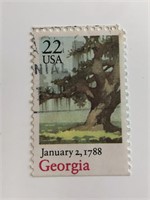 1987 22c Bicentenary Statehood: Georgia Stamp
