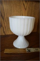 White Glass Footed Bowl