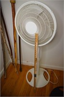 White Fan on Stand