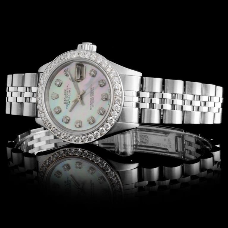 Diamond Ladies Rolex DateJust Watch SS