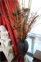Wicker Decorative Vase & Contents