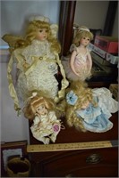 Four Porcelain Dolls