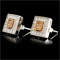 0.45ctw Fancy Diamond Earrings in 14K Gold