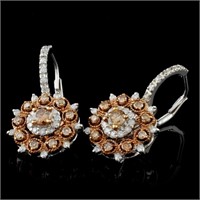 1.10ctw Fancy Color Diamond Earrings in 14K WG