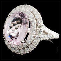 4.39ct Morganite & 2.22ctw Diam Ring in 14K Gold