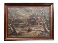Framed Scenic Oil Painting on Canvas - O/C