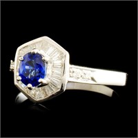 0.61ct Sapphire & 0.28ctw Diamond Ring 18K Gold
