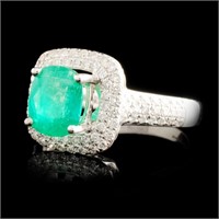 1.08ct Emerald & 0.51ctw Diamond 14K Gold Ring