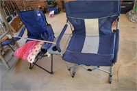 Two Nice Blue Folding Lawn Chairs