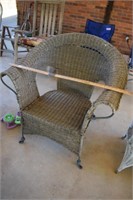Weathered Wicker Outdoor Chair