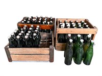 (3) Wooden Crates w/French Beer Bottles