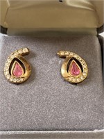 Vintage pink & white SAL earrings