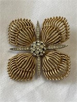 Vintage Trifari brooch with rhinestones