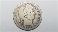 1914 S Barber Quarter Very Rare Date