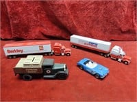 Diecast truck & trailer banks, car.