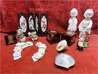 Oriental figurine lot & misc.