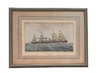 Framed Nautical Ship Wall Art Piece