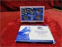 2003 US State Quarters Proof set coins.