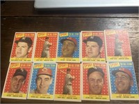 (10) 1958 Topps All Star Cards