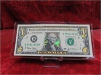 2003 24kt gold $1 dollar US currency banknote.