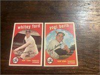 1959 Topps #180 and #430 Whitey Ford / Yogi Berra