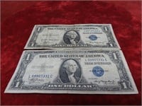 (2)1935A $1 Dollar silver certificate US