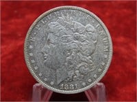1881O Morgan Silver Dollar US coin.