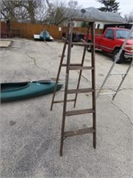 Vintage folding wood painters ladder.