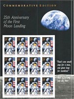 25th Anniversary Moon Landing Stamps
