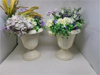 Two Potted Floral Arrangements