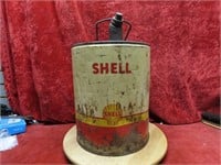 Shell motor oil can.