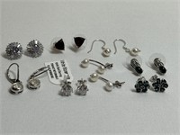 8 Pair New 925 Earrings Moissanite ++