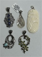 5 New Pendants 925 & Gemstones