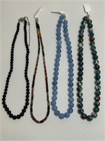 4 New 925 Bead Necklaces California Jade 18”