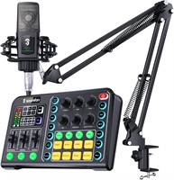 NEW $104 Podcast Equipment w/Mic & Soundcard Mixer