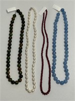 4 New Bead Necklaces Unakite 64 Grams 18” +