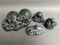 Four Diminutive Soap Stone Carvings by Wolf