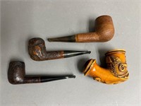 Four Vintage Smoking Pipes