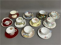 Eleven China Teacups and Saucers