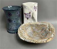 Trio of Unique Pottery Pieces