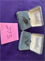 Two Sterling pins in boxes #273
