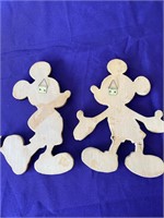 Two Mickey Mouse wood wall hangings #277