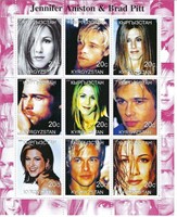 Jennifer Aniston & Brad Pitt  Cinderella Stamp Set