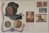 John F. Kennedy commemorative cover with coin